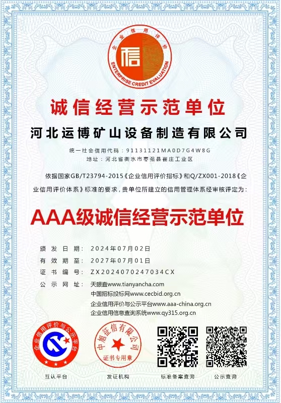 诚信经营示范单位