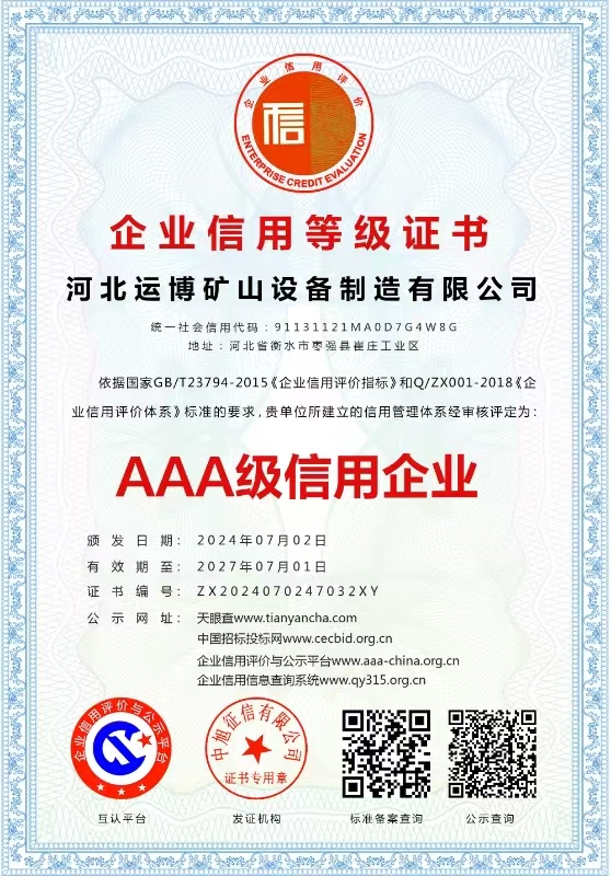 企业信用等级证书